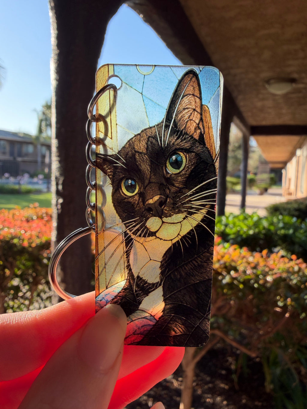 Custom Pet Photo Suncatcher Keychain – Personalized Stained Art