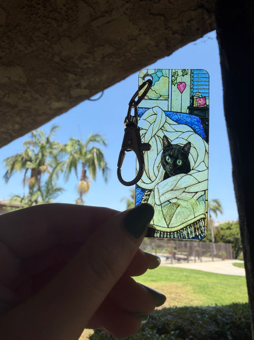 Custom Pet Photo Suncatcher Keychain – Personalized Stained Art