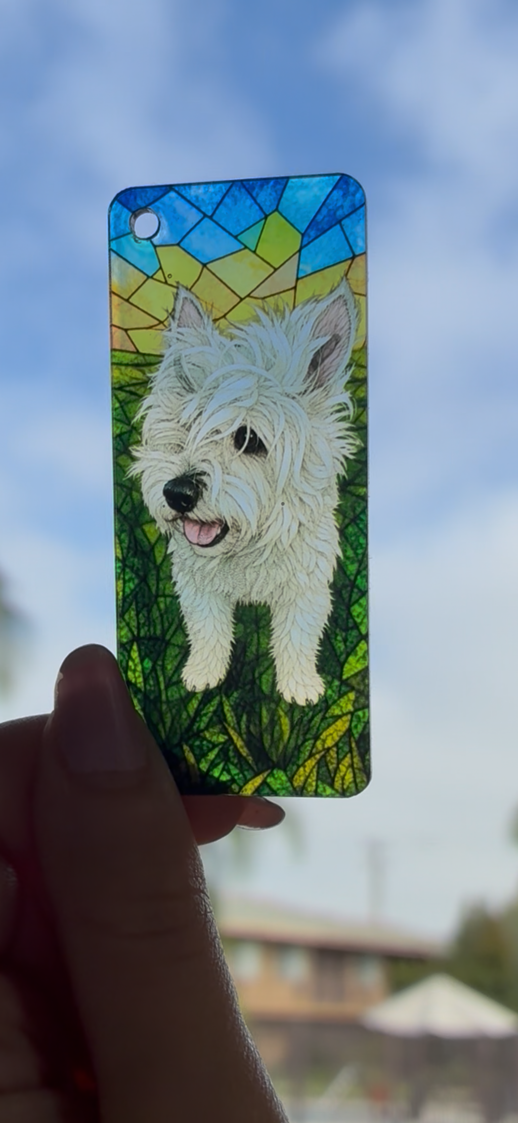 Custom Pet Photo Suncatcher Keychain – Personalized Stained Art
