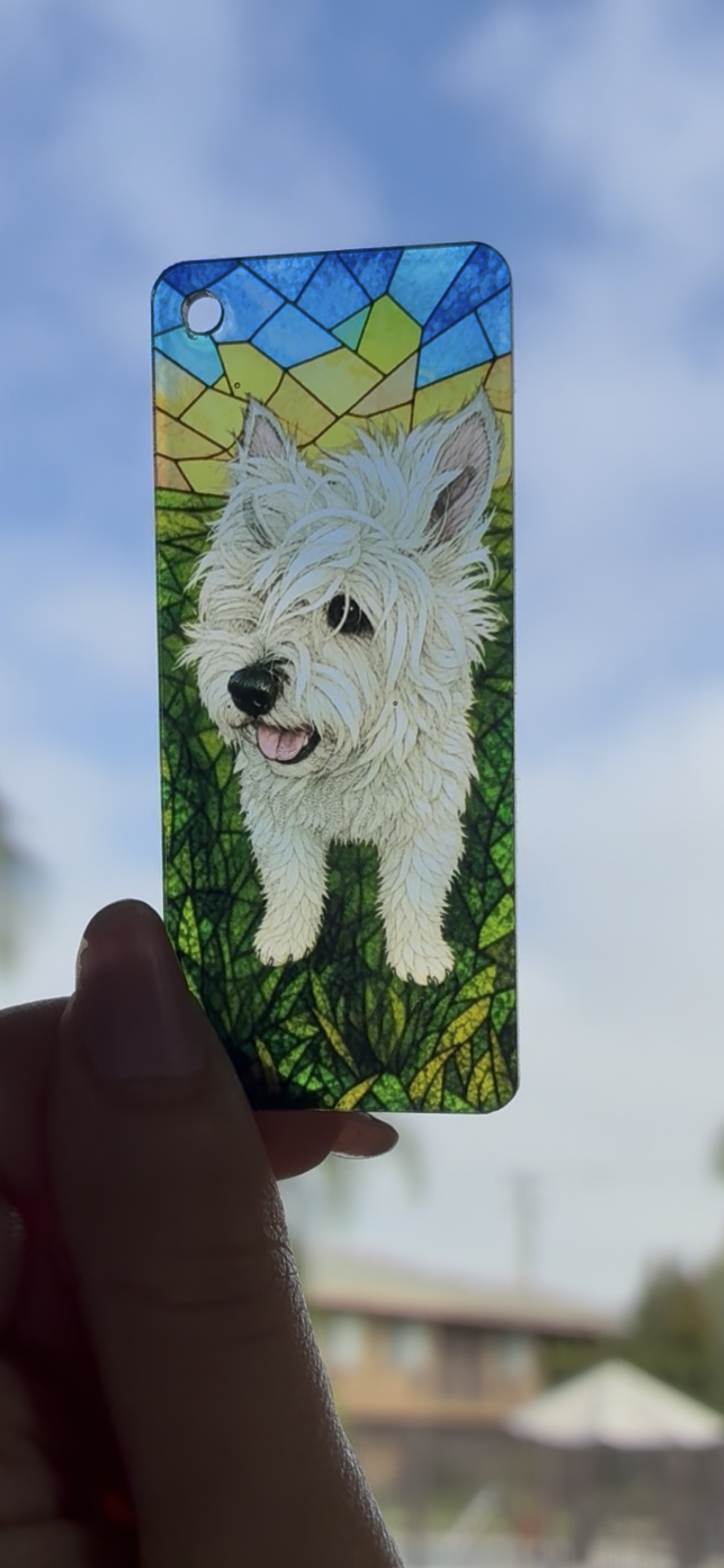 Custom Pet Photo Suncatcher Keychain – Personalized Stained Art